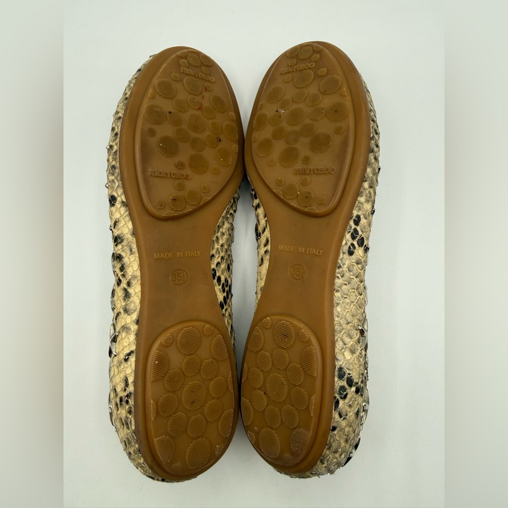 Jimmy Choo Beige Python Embossed Leather Windsor … - image 6